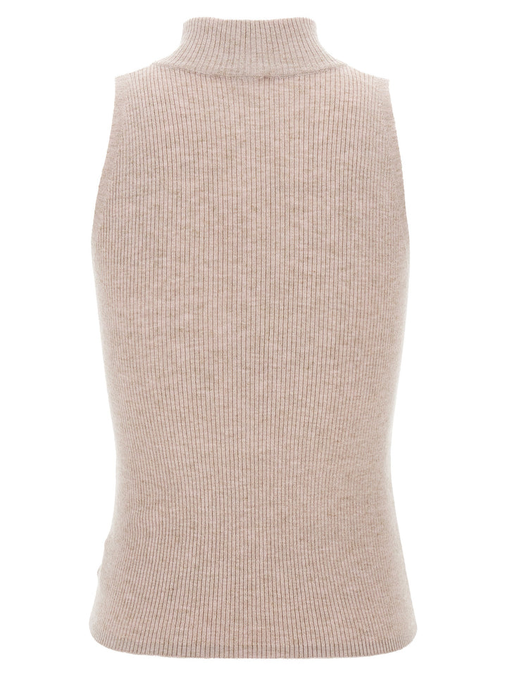 Glitter Ribbed Vest Gilet Pink