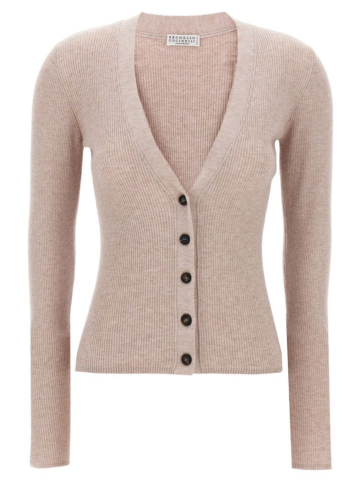 Glitter Ribbed Cardigan Sweater, Cardigans Pink