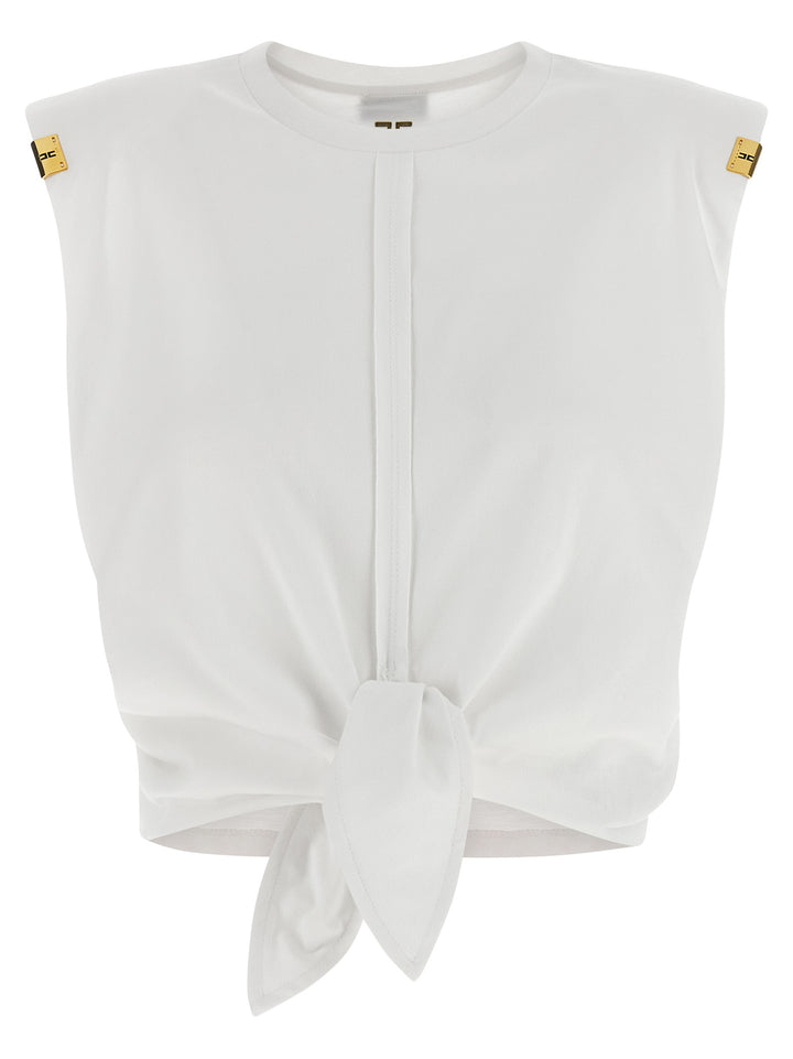 Elisabetta Franchi Knot T-shirt - White | 2f350e9357107fc035642b09db842642ea8fd56c