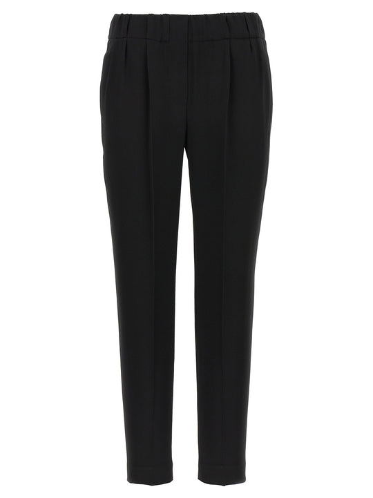 Silk Blend Pants Black
