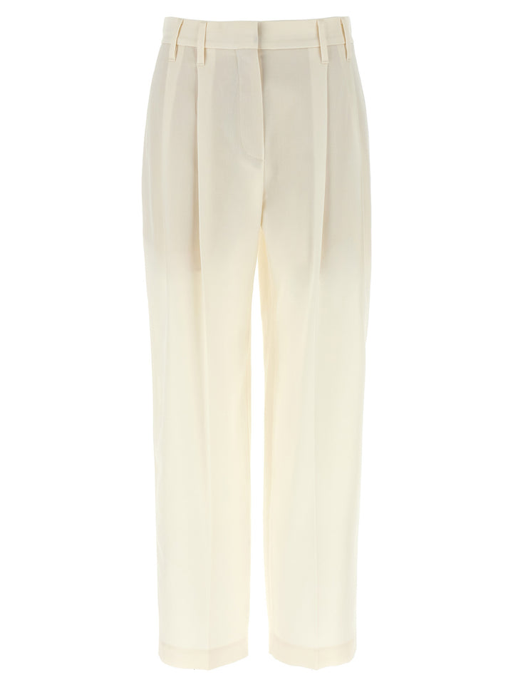 Brunello Cucinelli Pleat Pants - White | a79666f199a12bae825284f4e1220004d578a217