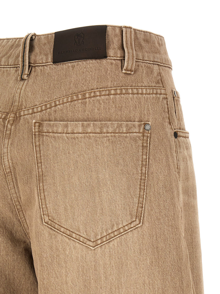 Brunello Cucinelli Wide Jeans - Beige | 9d665cfb71192b5fed1fc51d34b8d911cdcc5954