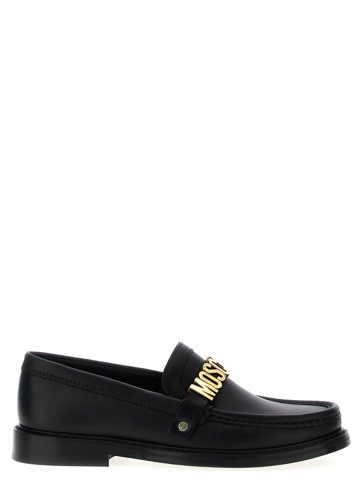 Lettering Loafers Black