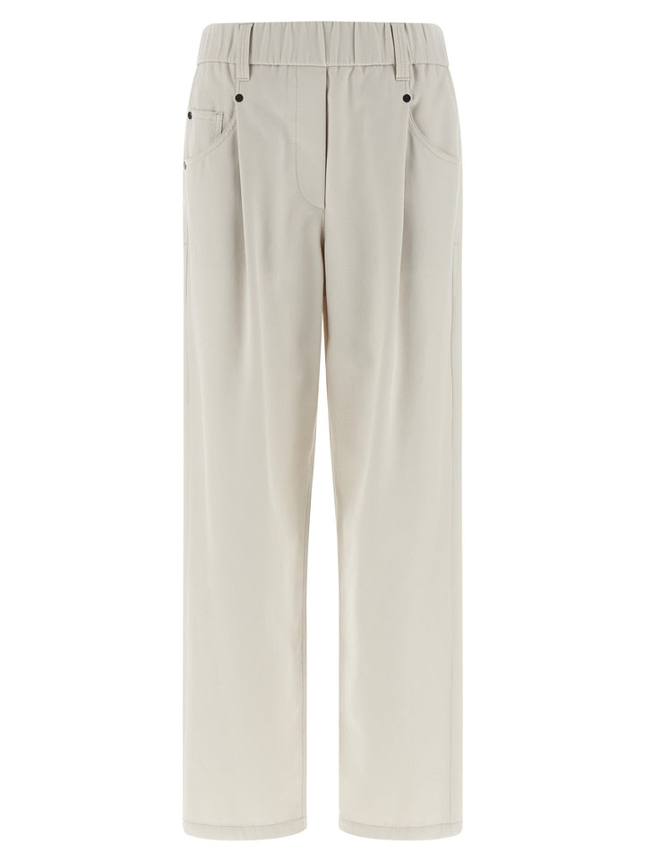 Brunello Cucinelli Shiny Bartack Pants - Beige | 0f705968dd2471258ec9776be38df0ae32dd057a