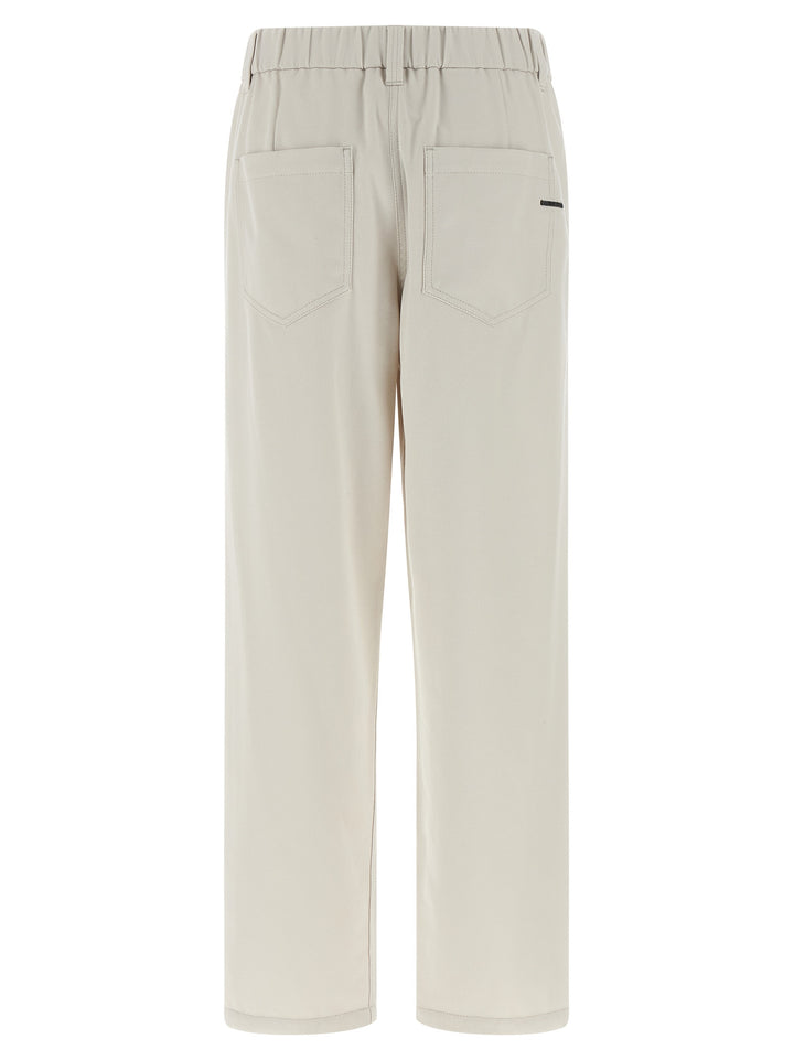 Brunello Cucinelli Shiny Bartack Pants - Beige | 2d64417312b2c0c36f939bad2e64f095f9f18284