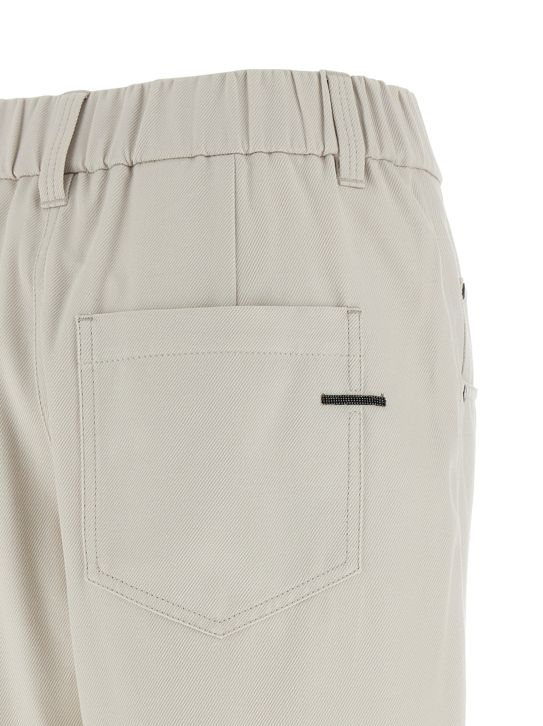 Brunello Cucinelli Shiny Bartack Pants - Beige | 707a542d05f2c28e05b477ef719c224416e179a6