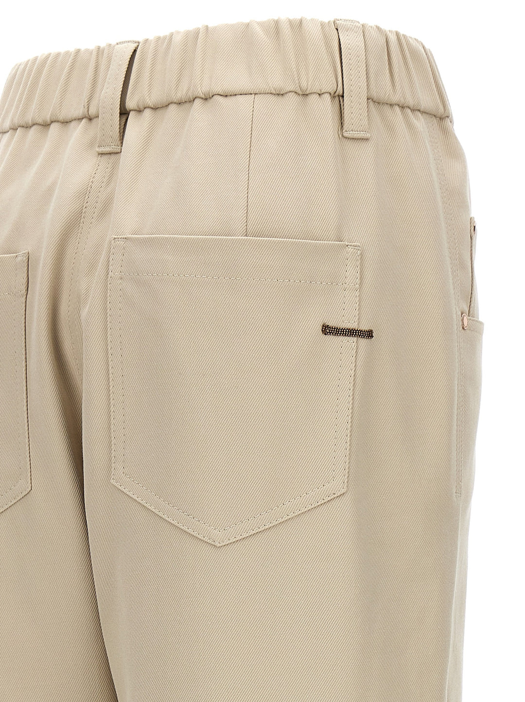 Cotton Trousers Pants Beige