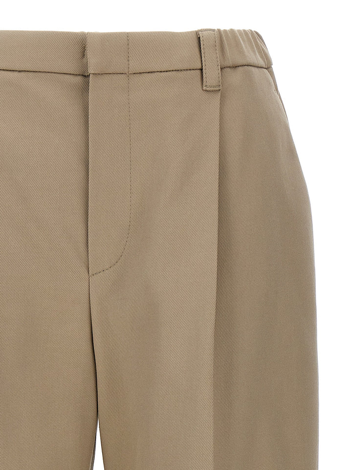 Front Pleat Pants Beige