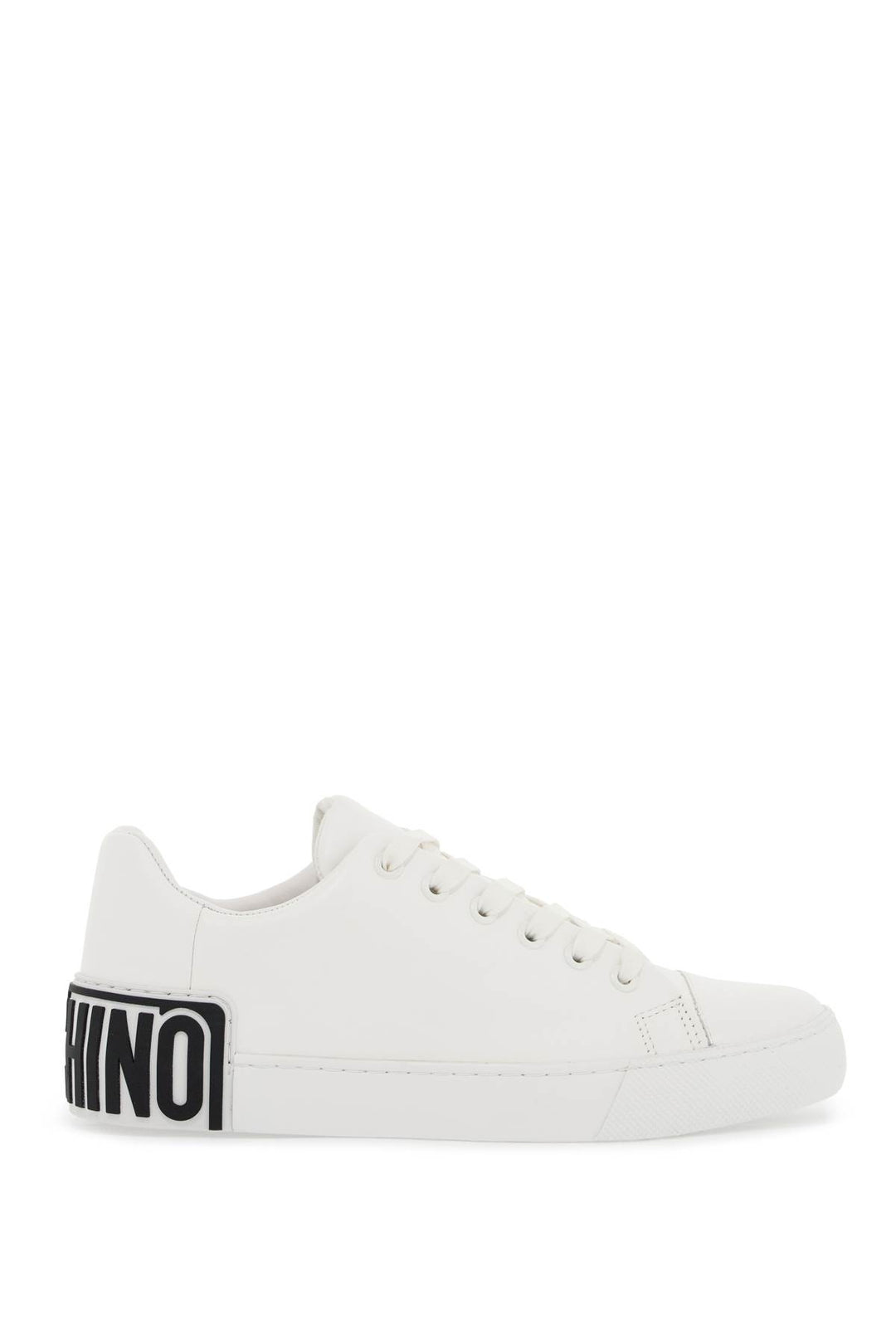 Sneakers In Pelle Con Logo In Gomma