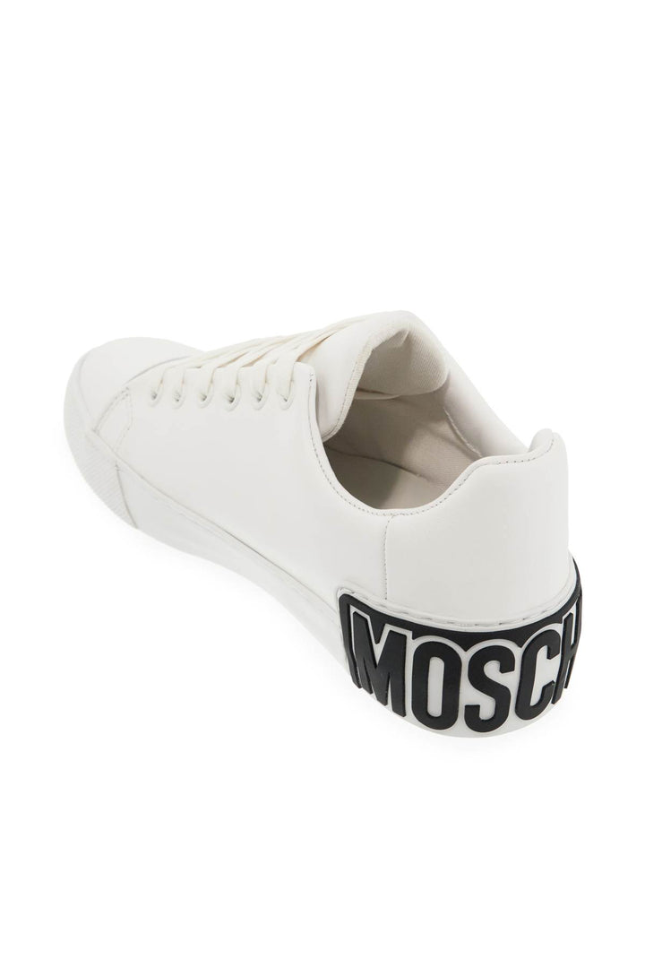 Sneakers In Pelle Con Logo In Gomma