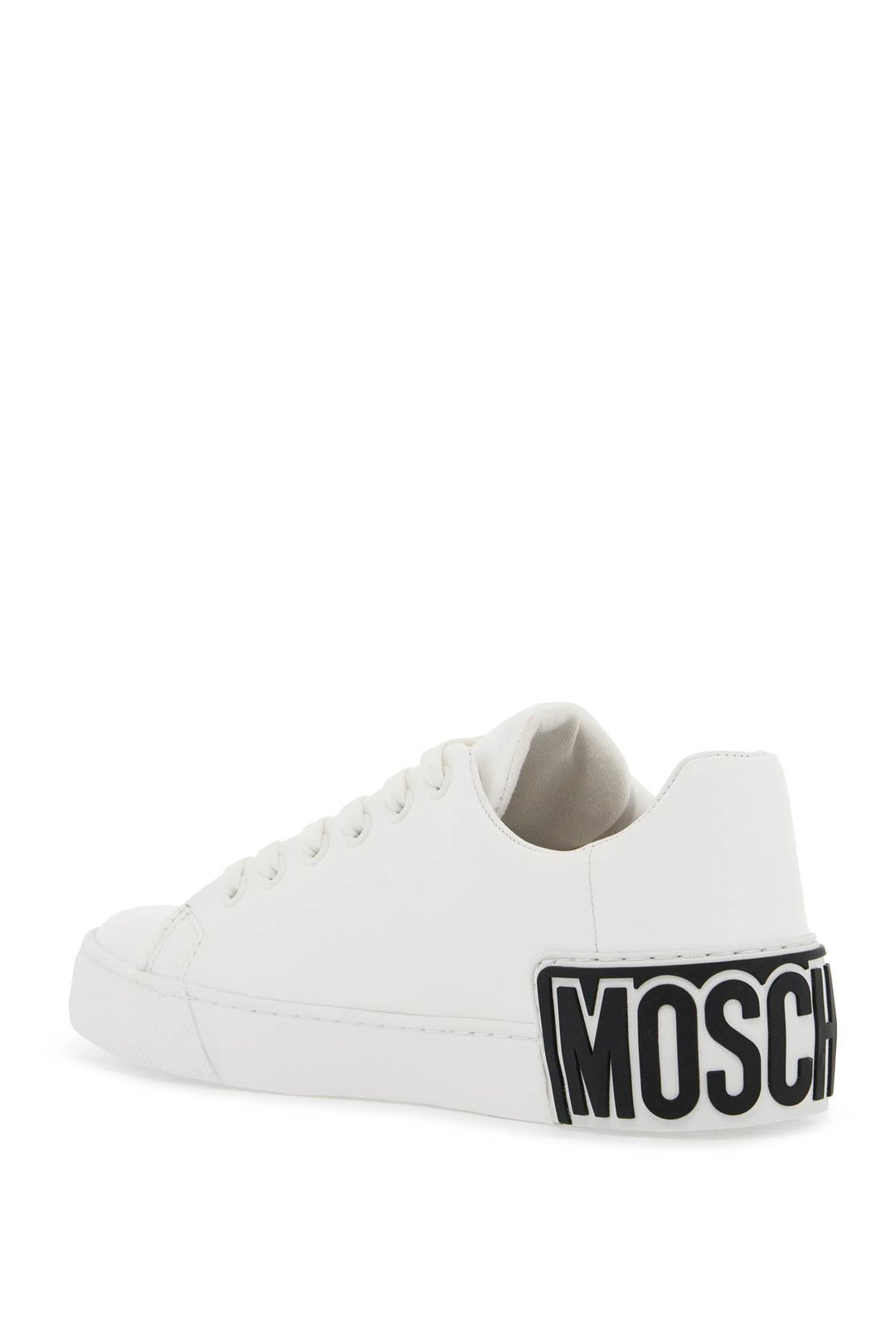 Sneakers In Pelle Con Logo In Gomma