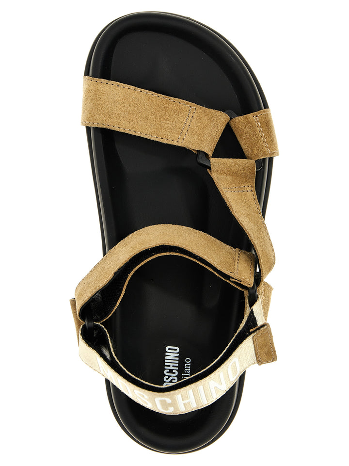 Moschino Suede Sandals - Beige | 6e63e577da460389a23a0d44291a5d5c7b483536