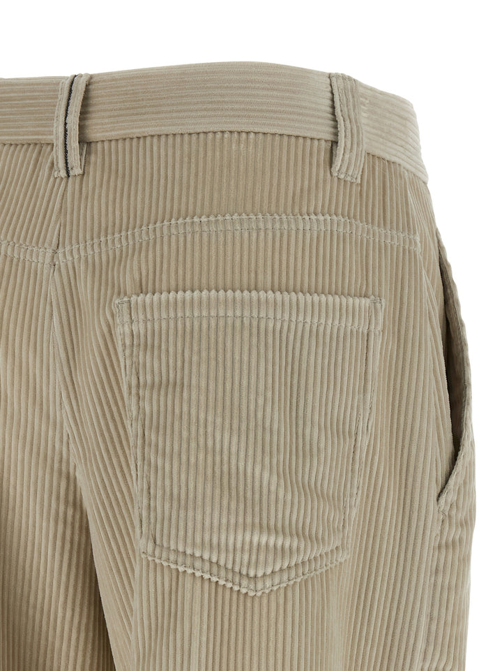 Brunello Cucinelli Corduroy Trousers Pants - Beige | c13decc7eed10efccc07324b63baf44fd3475197