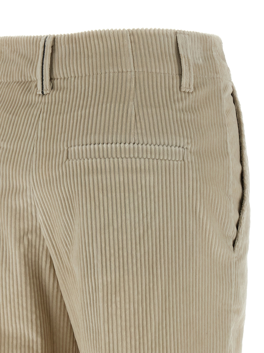 Brunello Cucinelli Monile Velvet Pants - Beige | 13408b27596f6fe590ab2dbb5401473b04165ed2