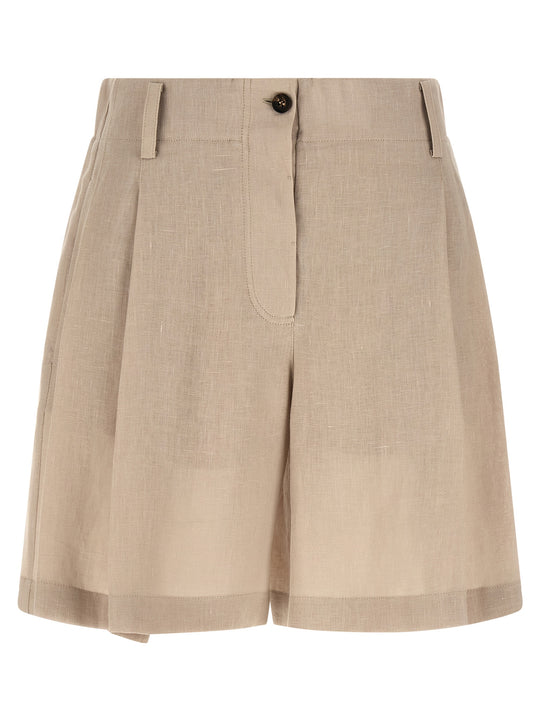 Linen Shorts Bermuda And Short Beige