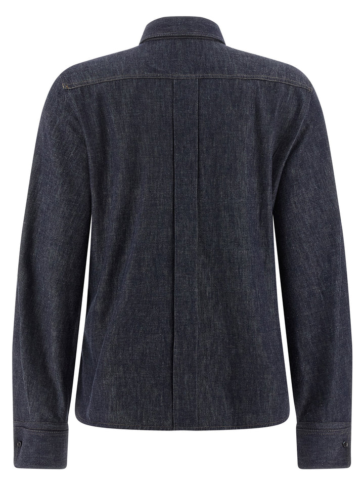 Brunello Cucinelli Monile Denim Shirt Shirt and Blouse - Blue | f94a1bce82bb1212479275dbc1bd56bba00b2e29