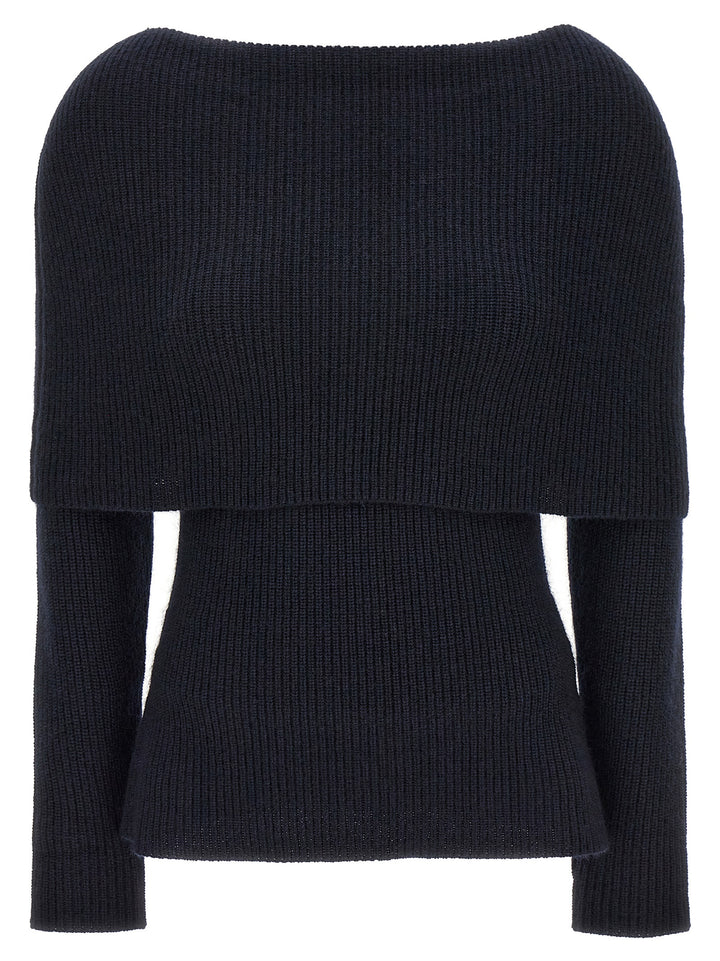 Soft Neckline Sweater Sweater, Cardigans Blue