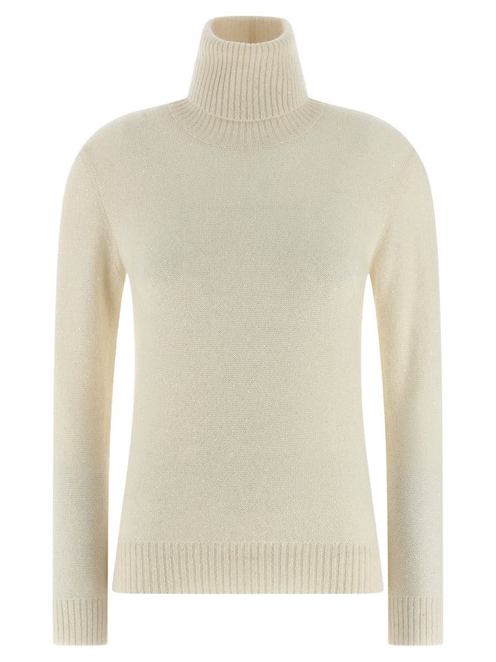 Fabiana Filippi Sequin Turtleneck Sweater Sweaters and Cardigans - White | dc05d7b7137d4077fce5b4e59f89685179b52152
