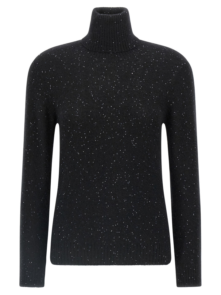 Fabiana Filippi Sequin Turtleneck Sweater Sweaters and Cardigans - Black | d6ec6f61a6f813d3884ef736245c678e46bd351d