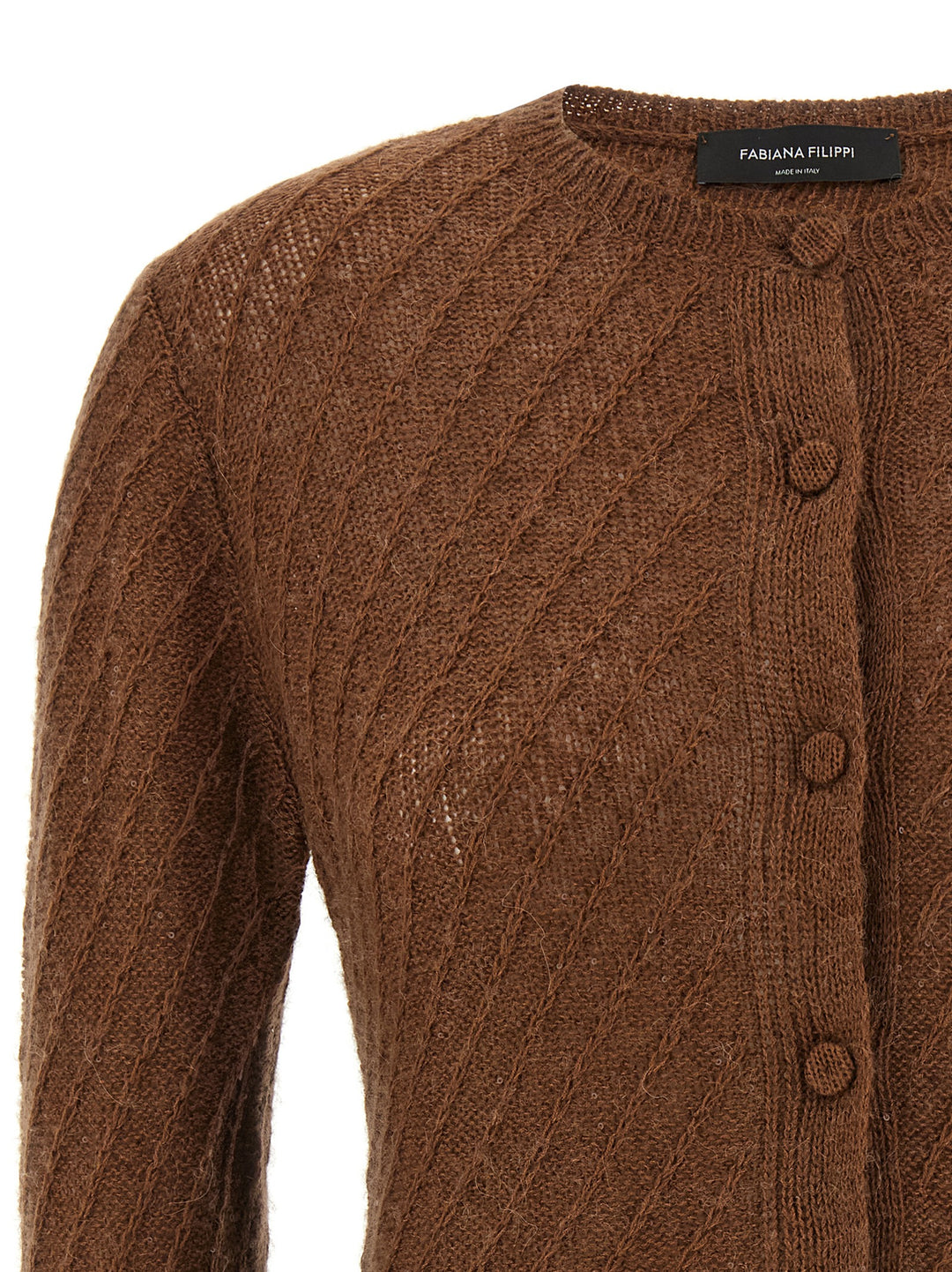 Fabiana Filippi Sequin Crochet Cardigan Sweaters and Cardigans - Brown | 4b435593145639089e35480fd5fdc9e7bdb627f5