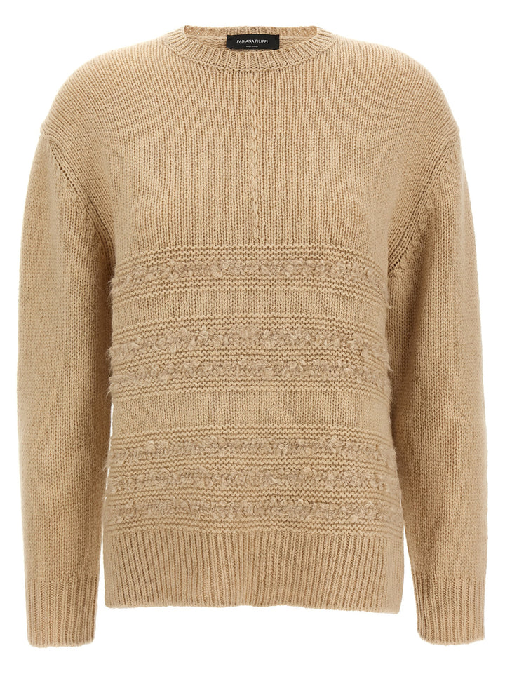 Fabiana Filippi Bouclé Insert Sweater Sweaters and Cardigans - Beige | 69baebc2b8df1328448d8c49170eaedb017ba2e2