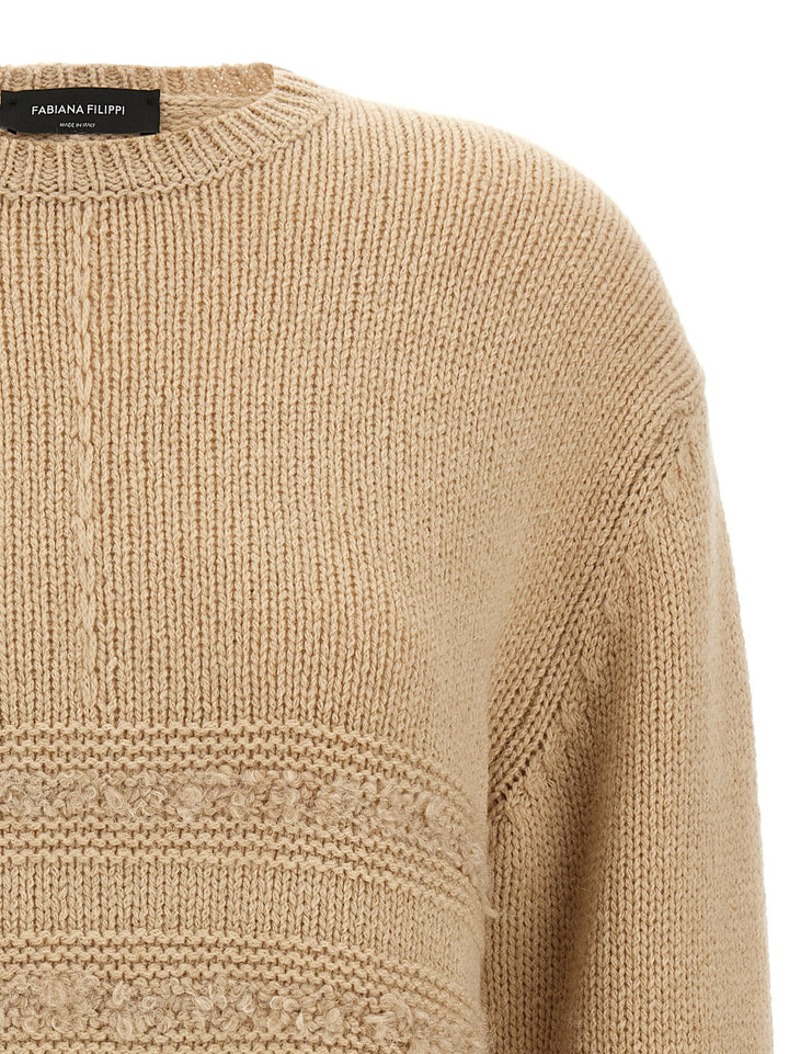 Fabiana Filippi Bouclé Insert Sweater Sweaters and Cardigans - Beige | f47b3b698f472dbbc786223802d3290a7b10846e