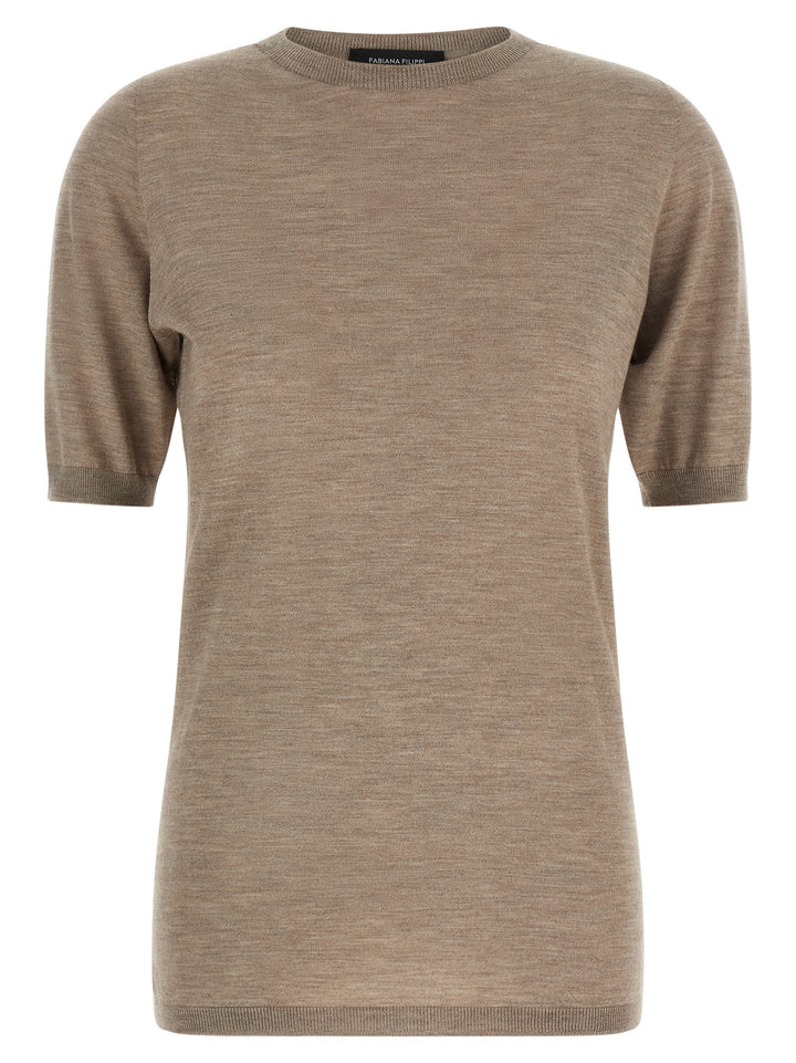 Fabiana Filippi Cashmere And Silk Sweater Sweaters and Cardigans - Beige | b24e95a016dc292672634deabc021134f426ecc7