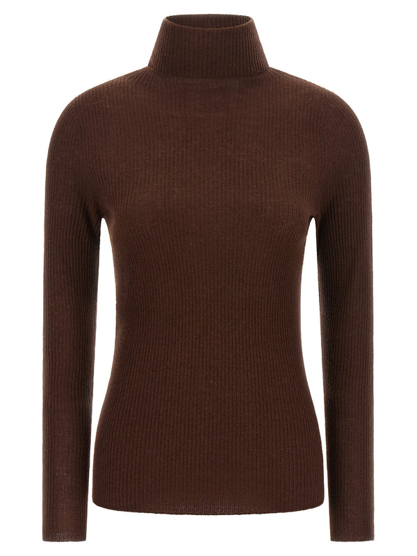 Ribbed Turtleneck Sweater Sweaters And Cardigans Brown