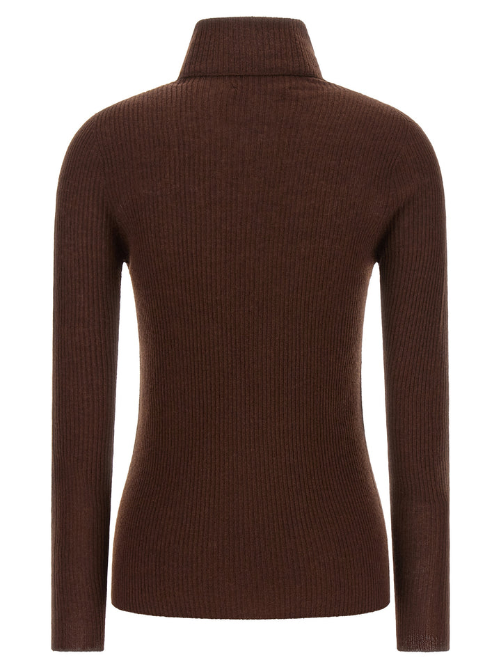 Fabiana Filippi Ribbed Turtleneck Sweater Sweaters and Cardigans - Brown | 70239dade24c94e6153d942d12babfb4c6789eda