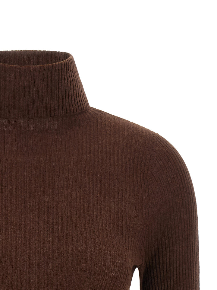Fabiana Filippi Ribbed Turtleneck Sweater Sweaters and Cardigans - Brown | 7b0446b0b26b9b82498169277977704e227e30d1