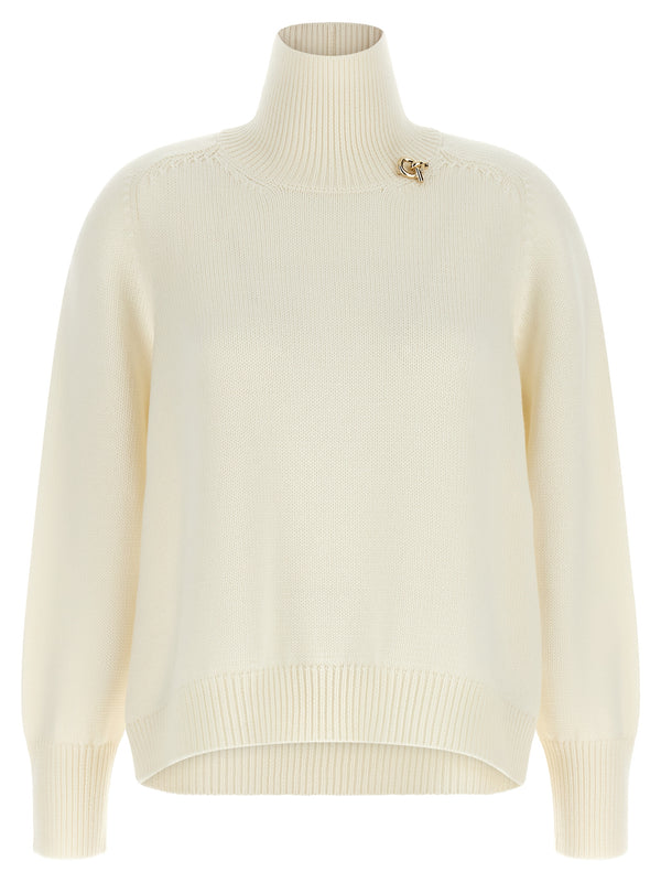 Knot Pin Sweater Sweaters And Cardigans White