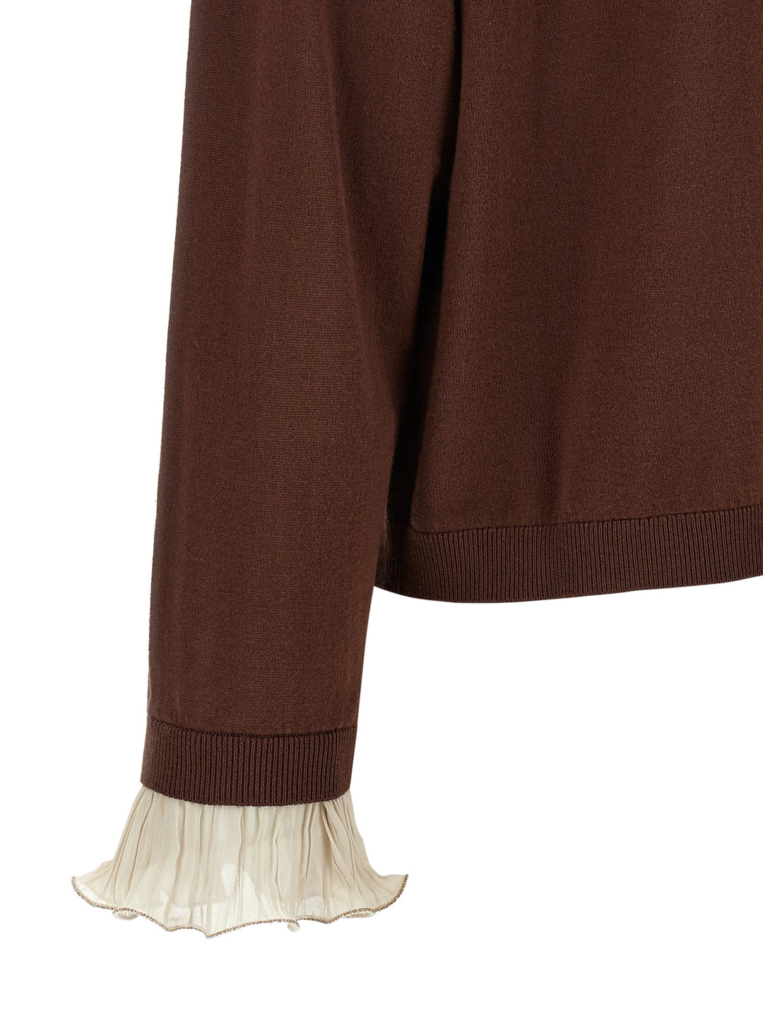 Fabiana Filippi Pleated Cuffs Sweater Sweaters and Cardigans - Brown | ff7137da37bfe35a519fc17acc3ab7a8bbfa7709