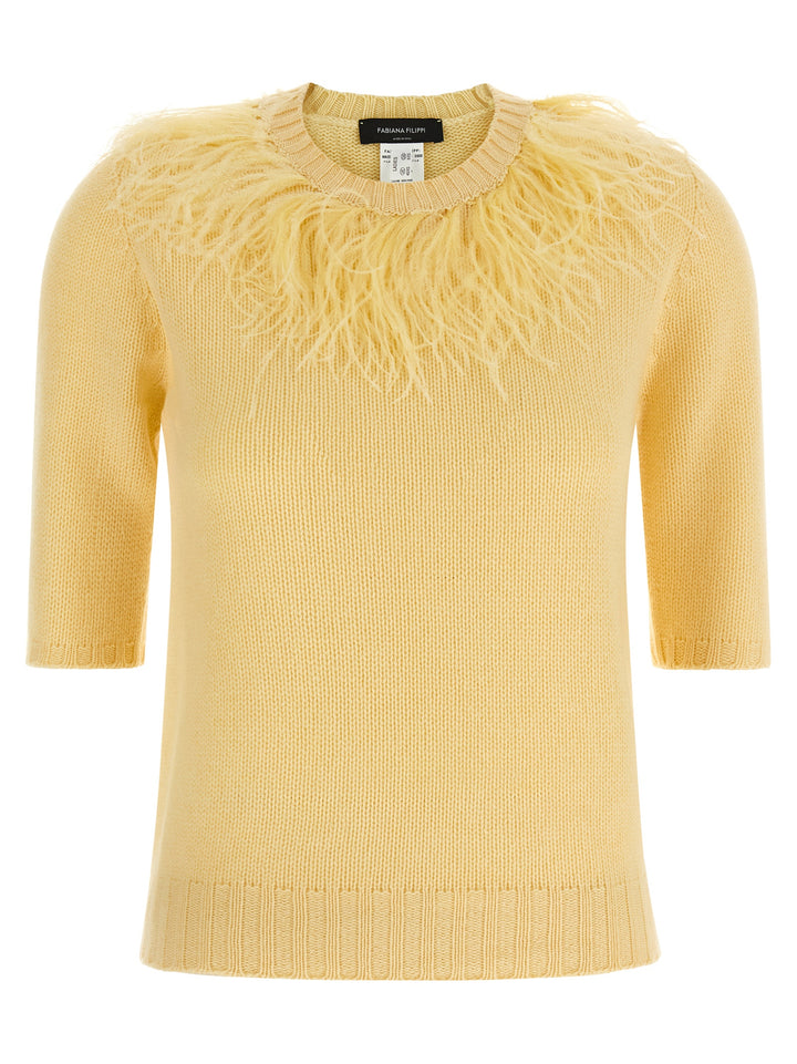 Fabiana Filippi Feather Sweater Sweaters and Cardigans - Yellow | dd55bc7fdd45f6422581f69fa06a6003e8ba141c