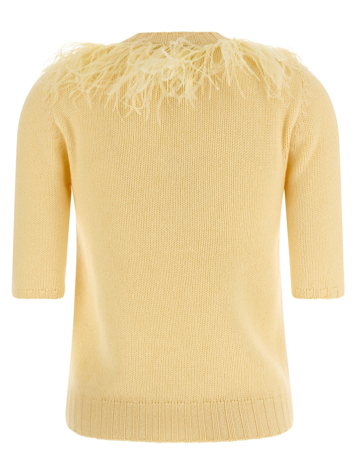 Fabiana Filippi Feather Sweater Sweaters and Cardigans - Yellow | d34015506a67cacaf8a78f39210f2b0c73ff4455