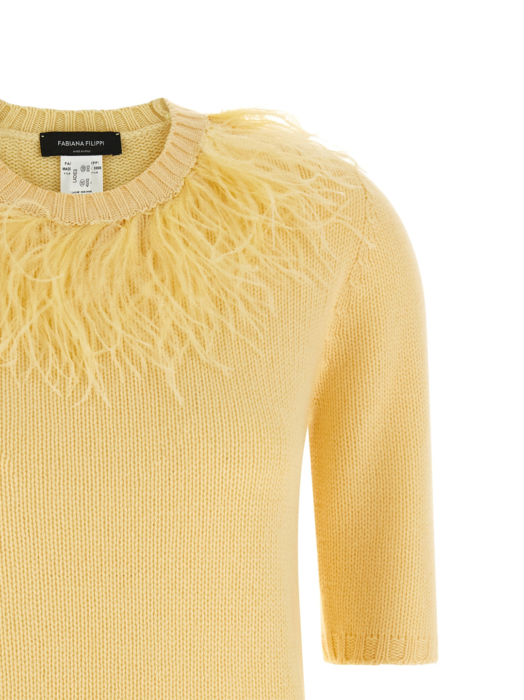 Fabiana Filippi Feather Sweater Sweaters and Cardigans - Yellow | fb165cc55f90ab55838651b78bb494065c538e45