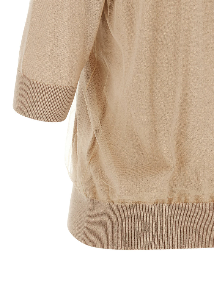 Fabiana Filippi Double Layer Sweater Sweaters and Cardigans - Beige | 94d9ad95560012136c3d8f36f3f17f22faea706f