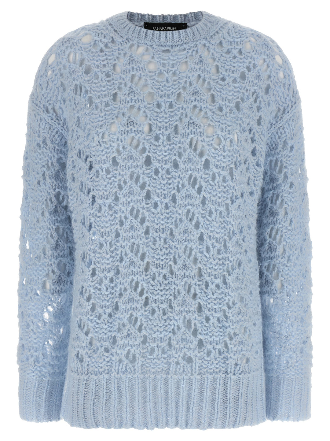 Fabiana Filippi Openwork Sweater Sweaters and Cardigans - Light Blue | 5bc0be07cdc900fa0a7f989592a6b5cde972d0ac