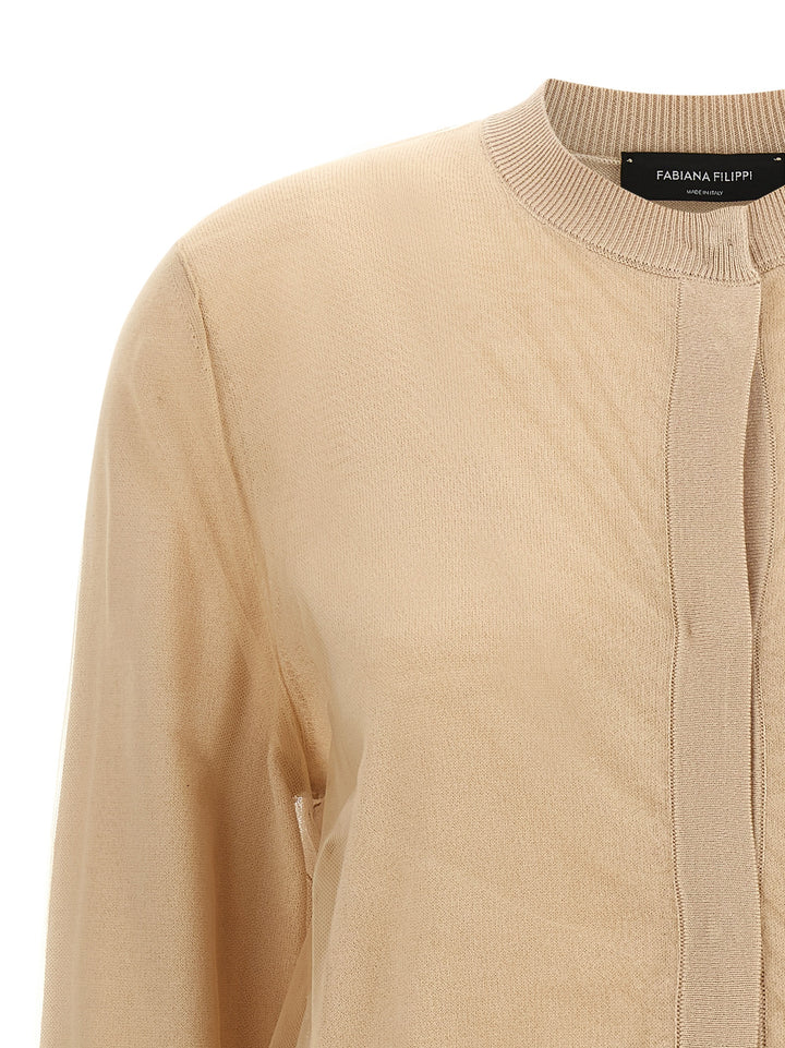 Fabiana Filippi Tulle Cardigan Sweaters and Cardigans - Brown | c1e26542223a03a4b67a370eec52220f8f492b07