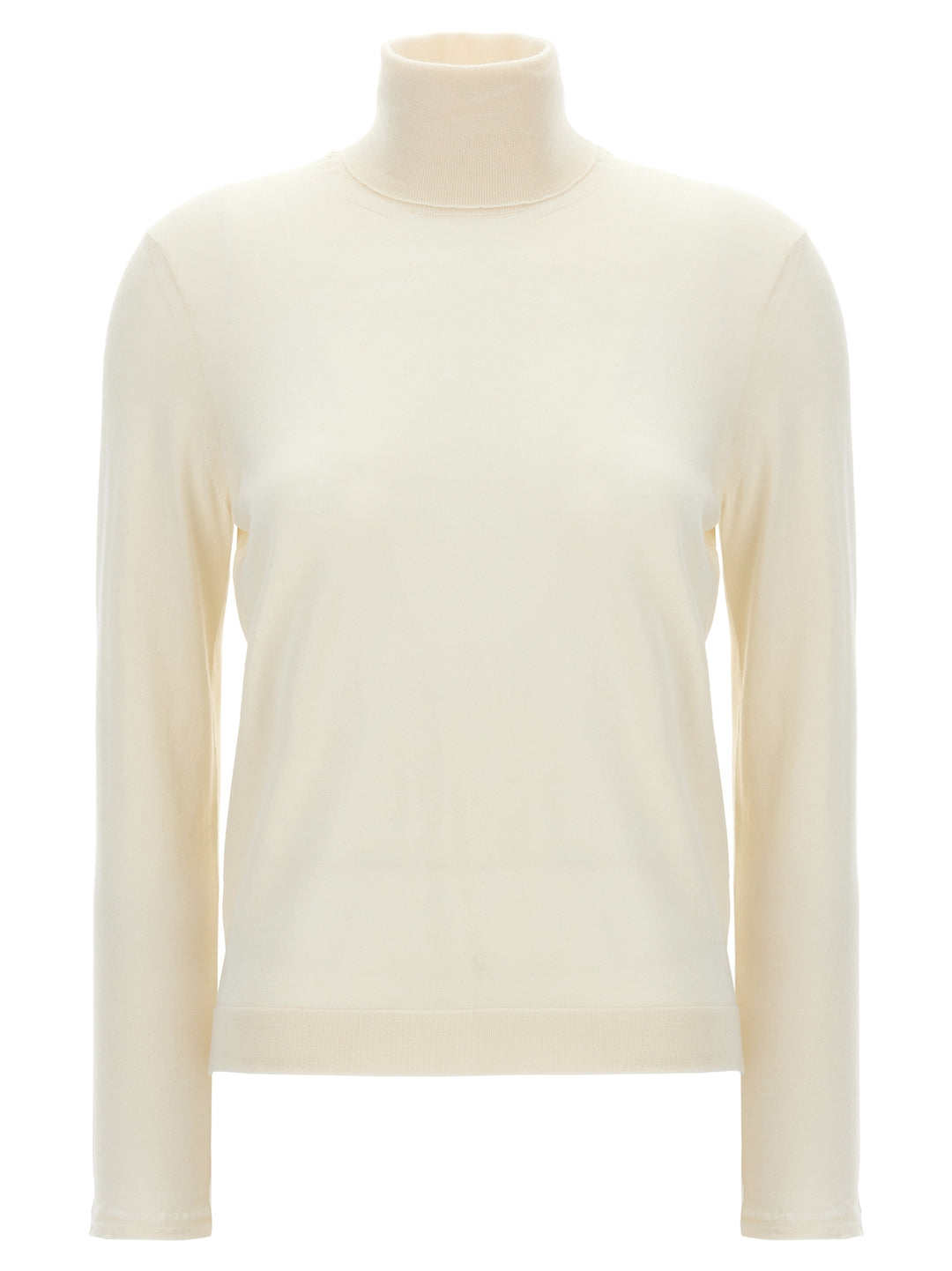 Silk Cashmere Turtleneck Sweater Sweater, Cardigans White