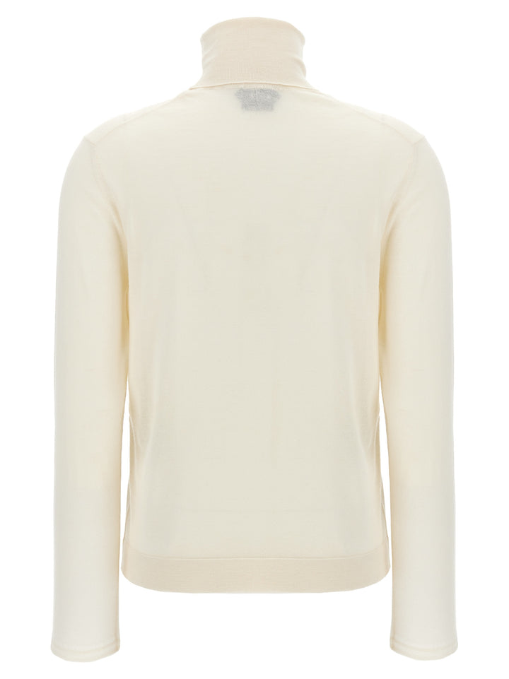 Silk Cashmere Turtleneck Sweater Sweater, Cardigans White