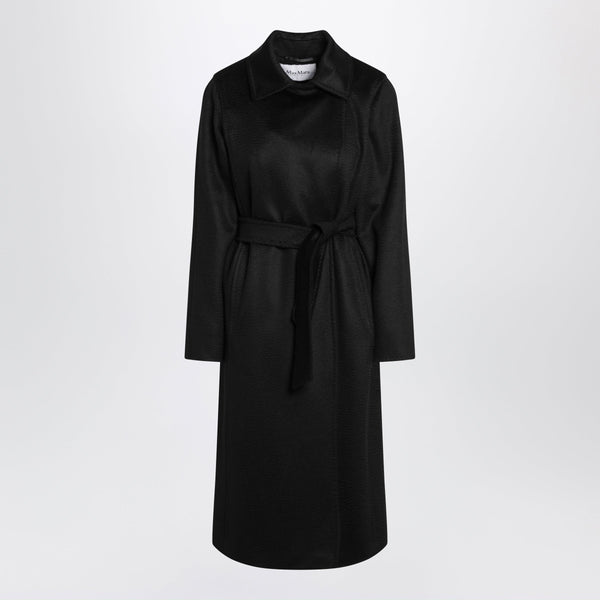 Black Manuela Icon Coat In Zibeline Camel