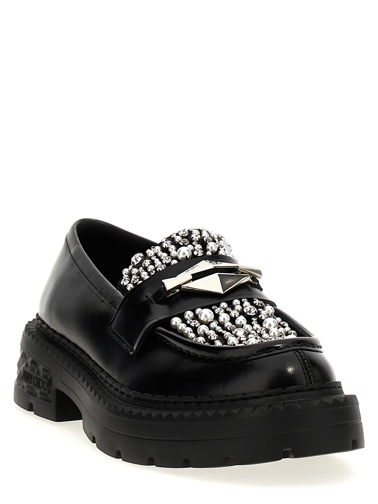 Jimmy Choo Marlow Diamond Loafers Black | Wanan Luxury