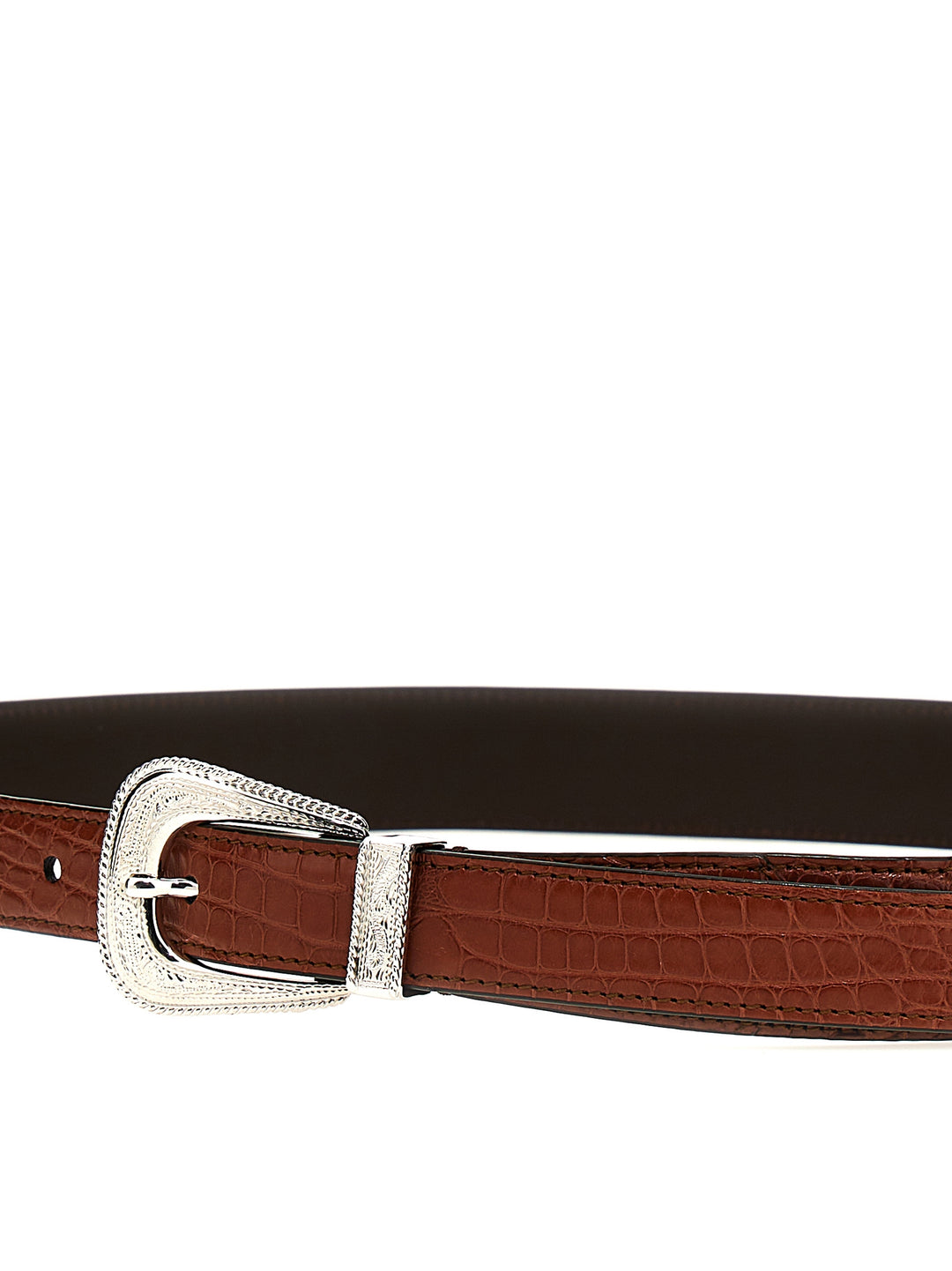 Croc Print Belt Belts Brown