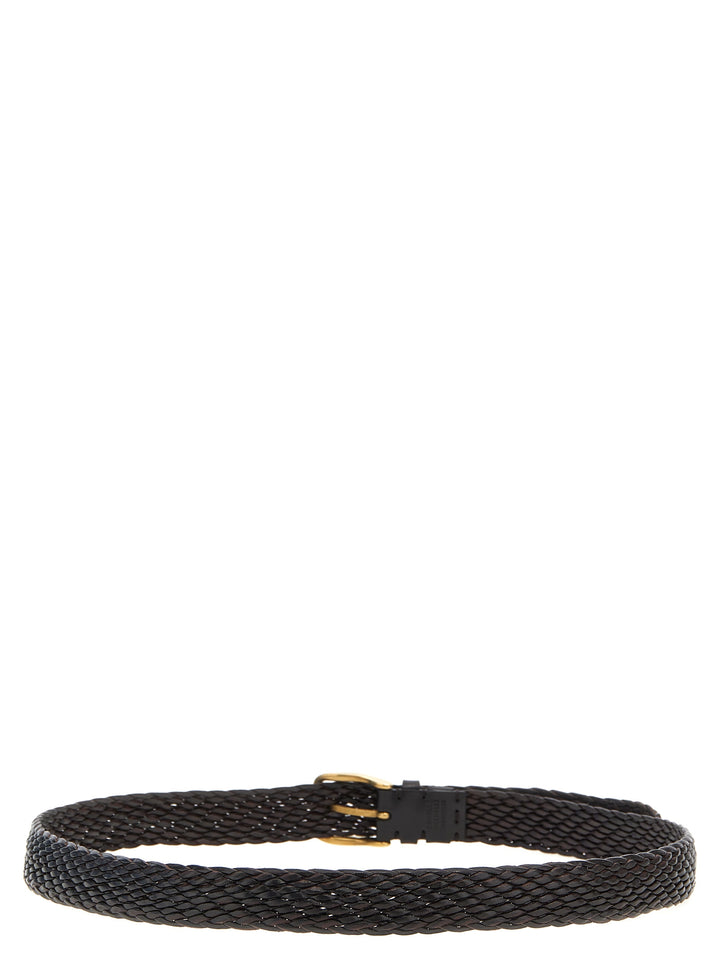 Braided Leather Belt Belts Brown