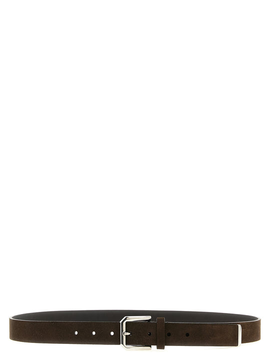 Inverted Leather Belt Belts Brown