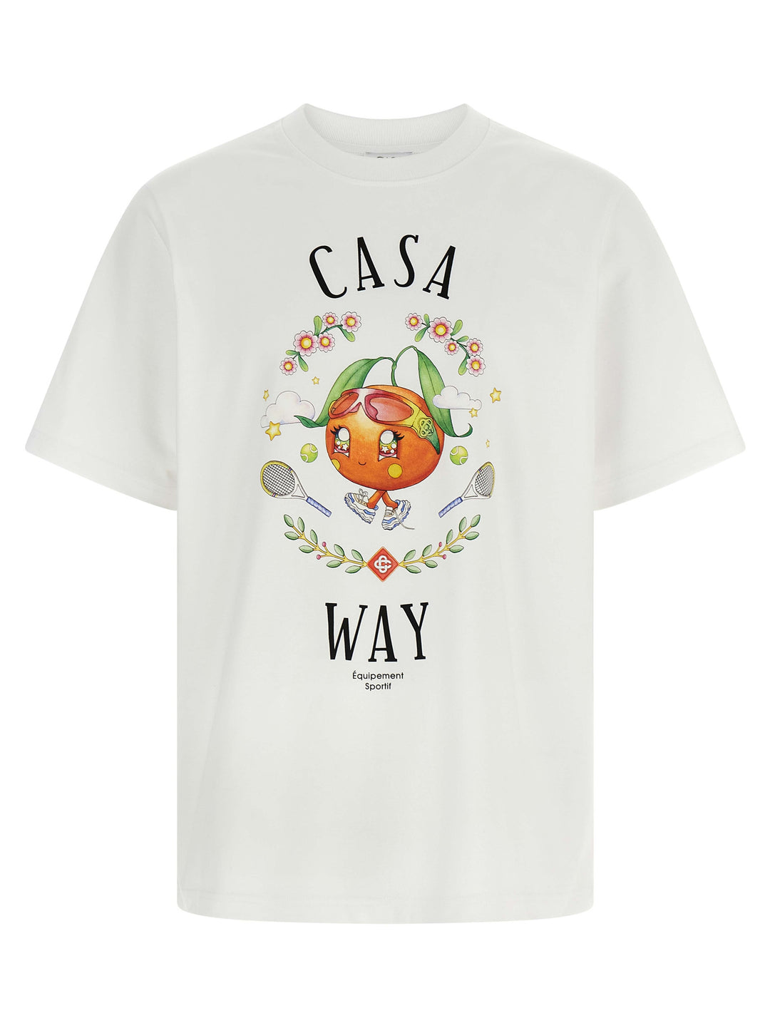 Casablanca Casa Way Orange Mascot T-shirt - White | 6af06f1fd4fef35100e643e0651ad3ba2b53f109