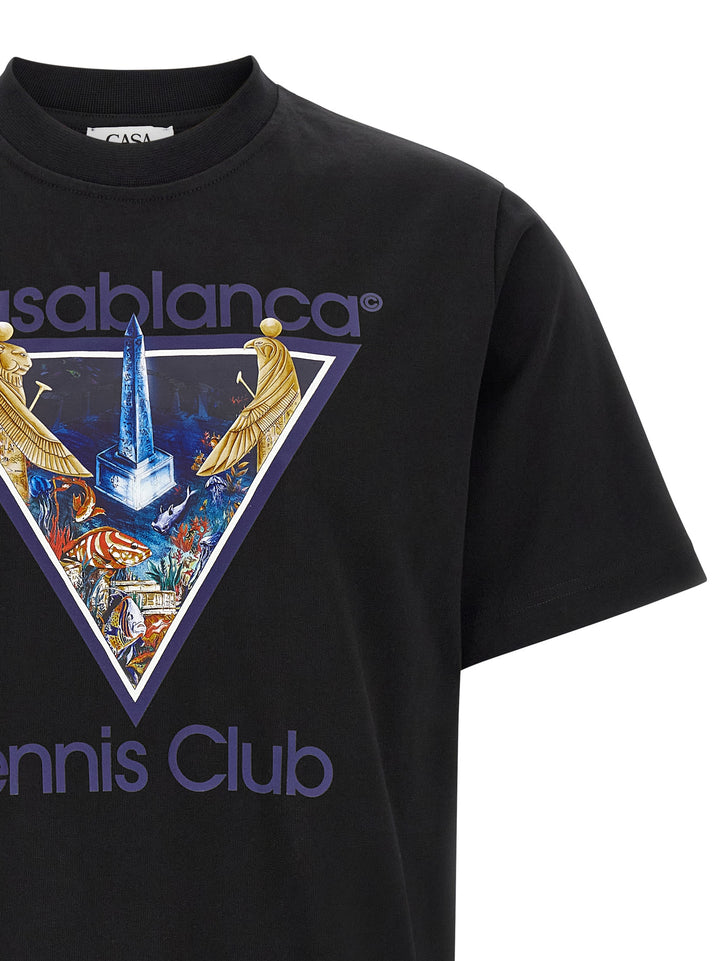 Casablanca Monde Perdu Tennis Club Icon T-shirt - Black | 96f5424657ad4018bafe0b247375e27bbd5c2d77