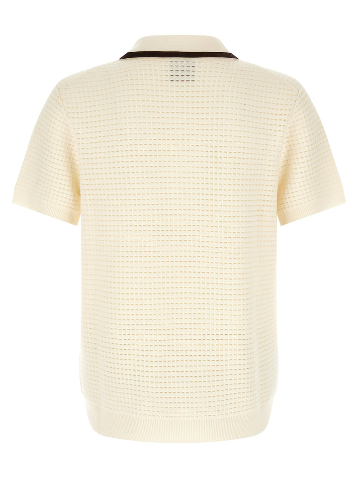 Casablanca Waffle Stitch Polo - White | e32a8d9a128bdafa642924c2efeaf647161d309a