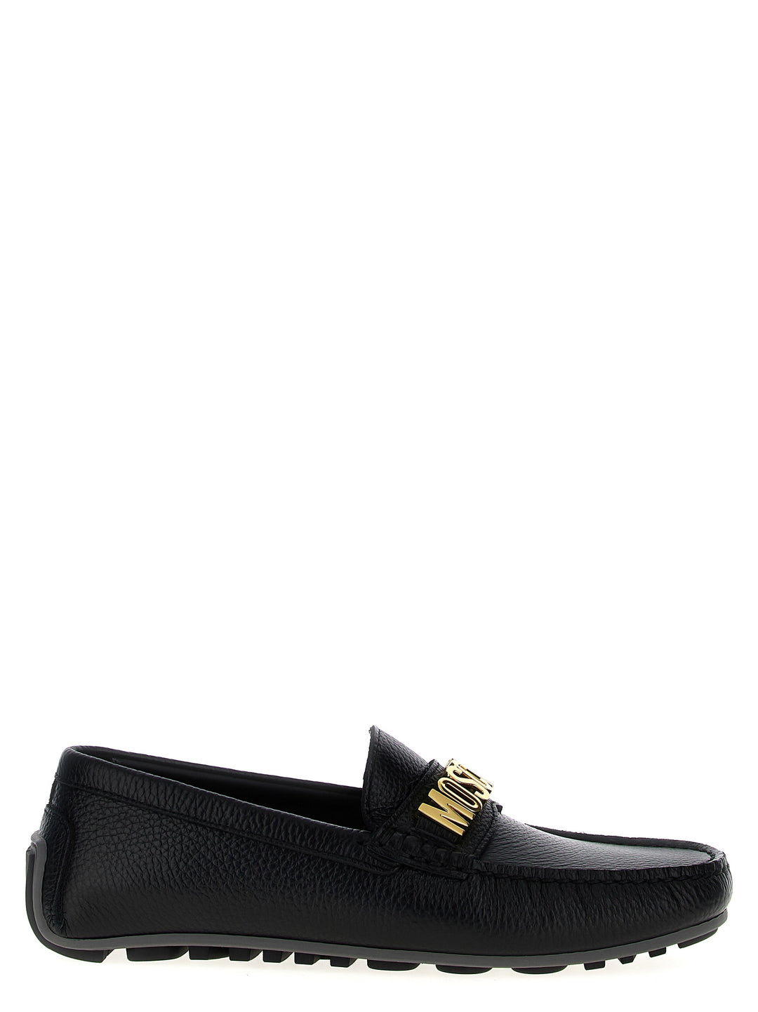 Lettering Loafers Black