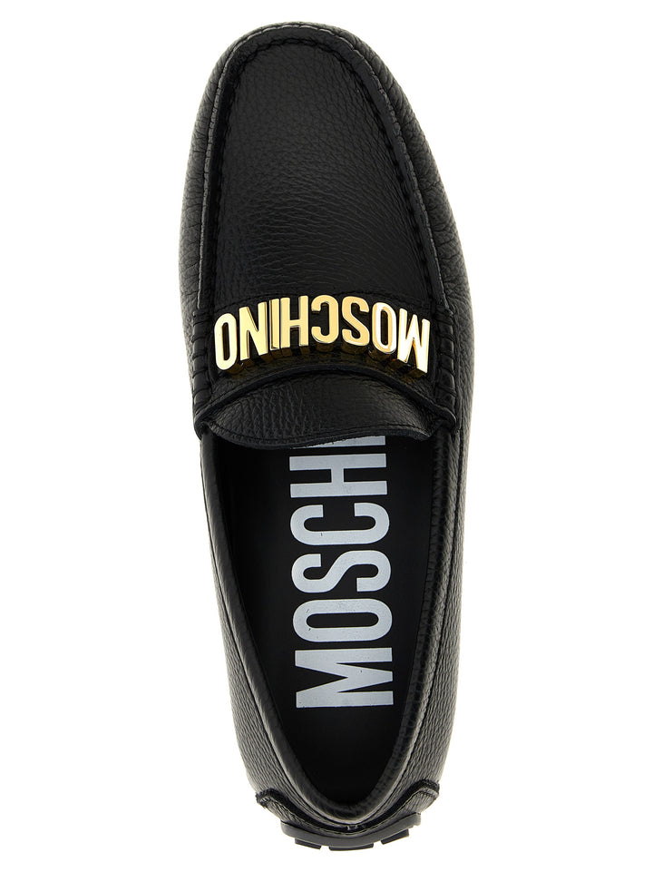 Lettering Loafers Black